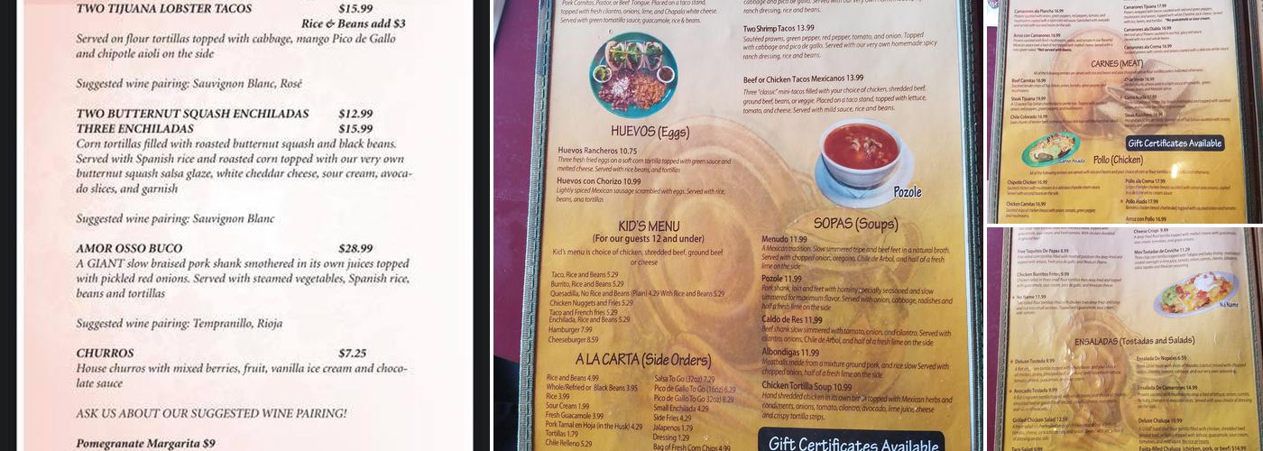 Tijuana Restaurant Menu
