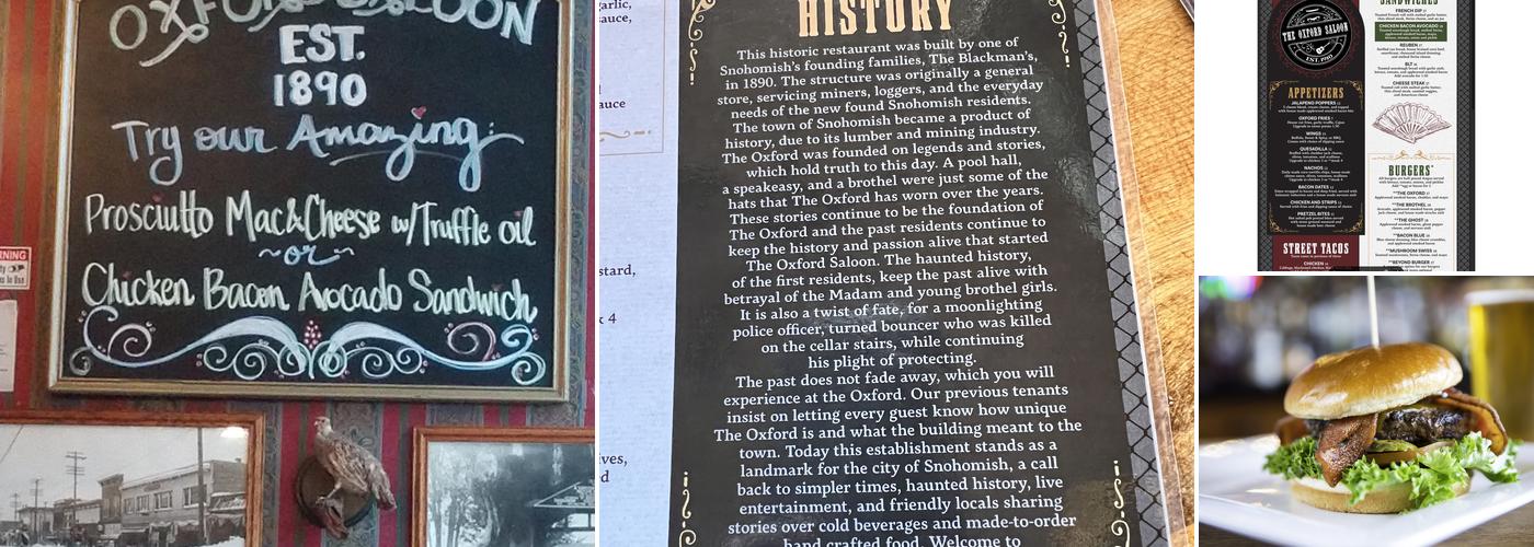 The Oxford Saloon Menu