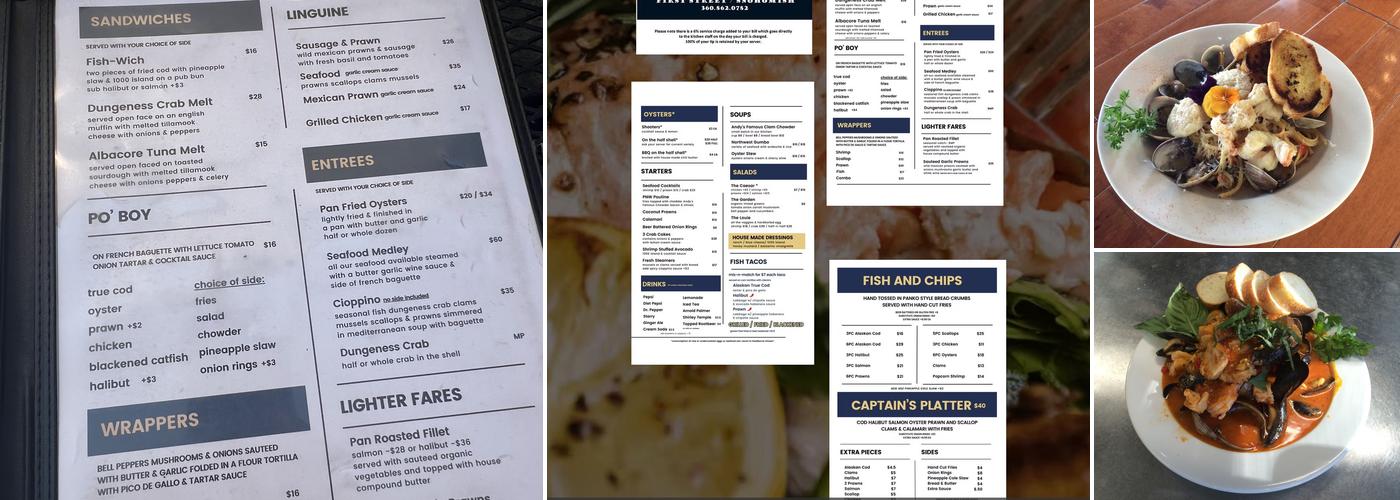 Andy's Fish House Menu