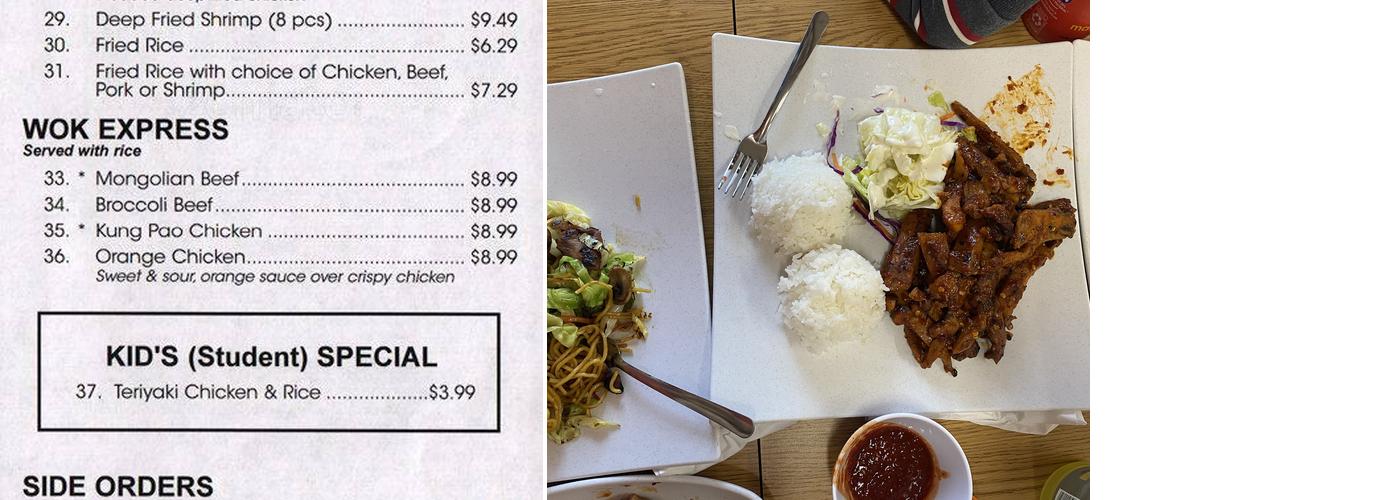Niko Teriyaki Menu