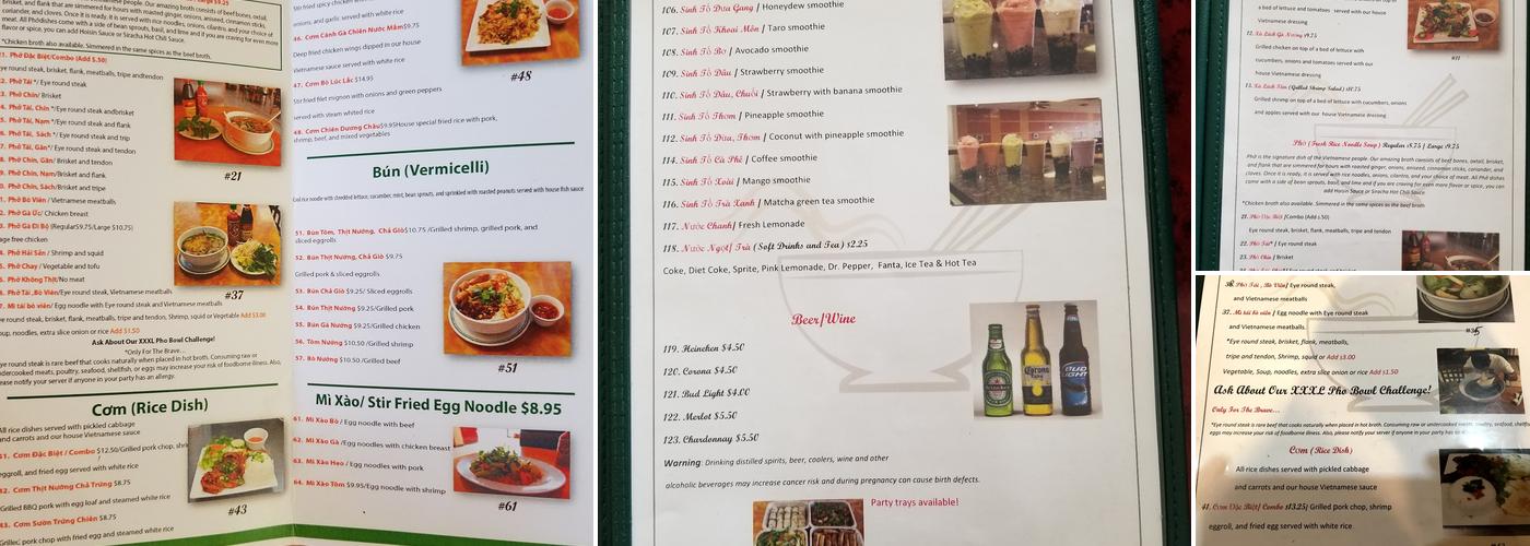 Pho of the Desert Menu