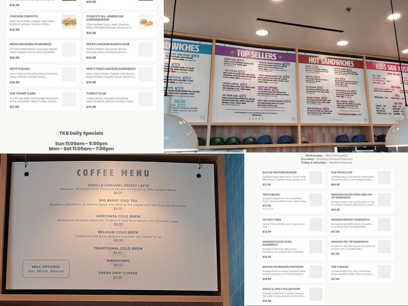 TKB Bakery & Deli Menu