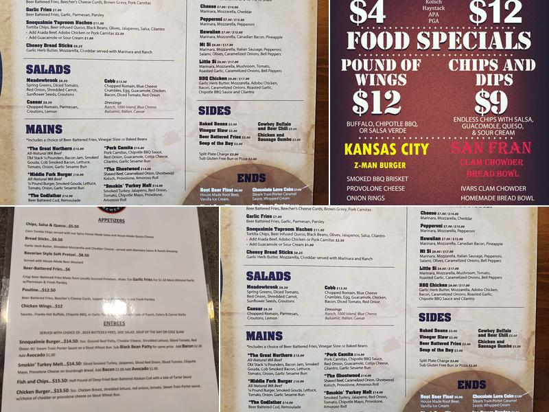 Snoqualmie Falls Brewery Menu