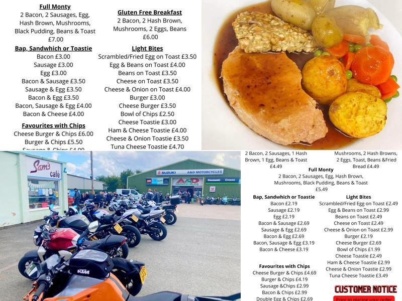 Sam's cafe Menu