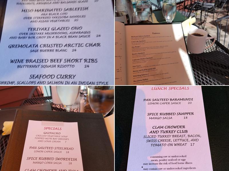 Fins Bistro Menu
