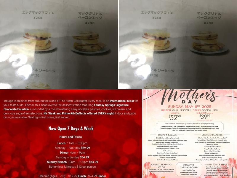 Fresh Grill Buffet Menu