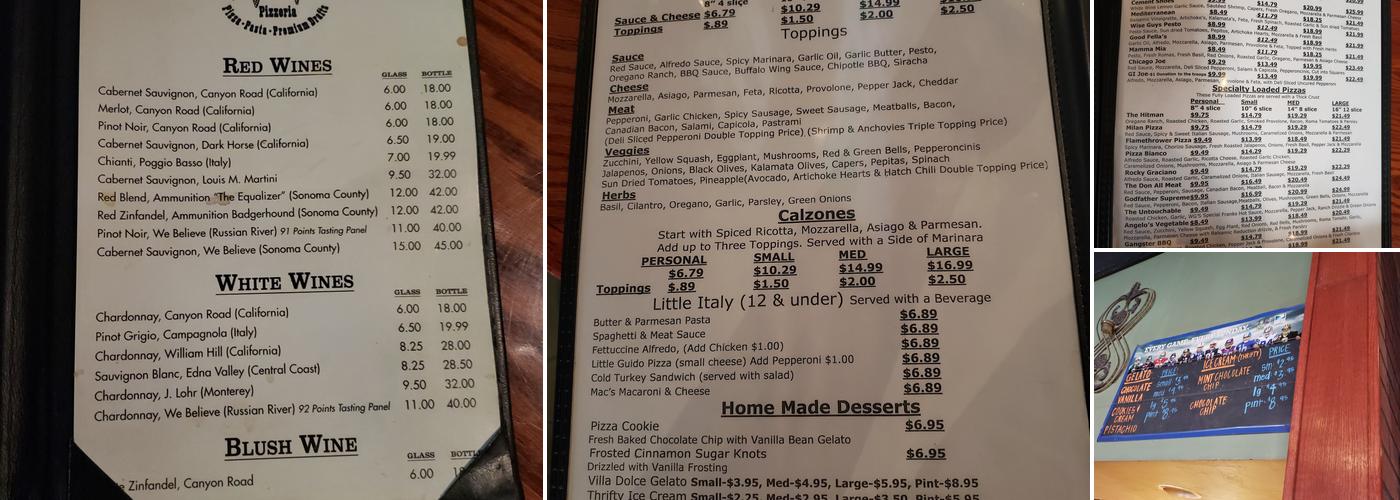 Wise Guys Pizzeria Menu