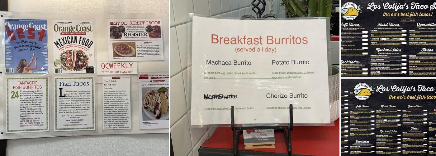 Los Cotijas Taco Shop Menu