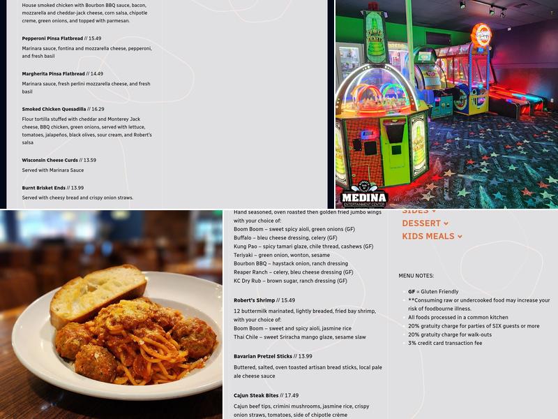 Medina Entertainment Center Menu