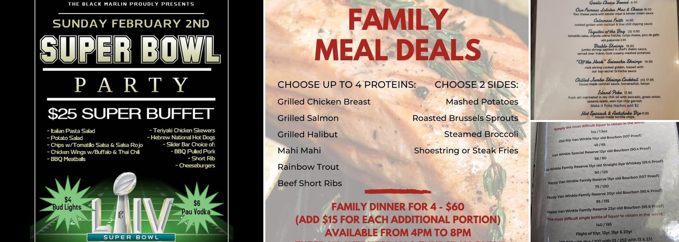The Black Marlin Menu