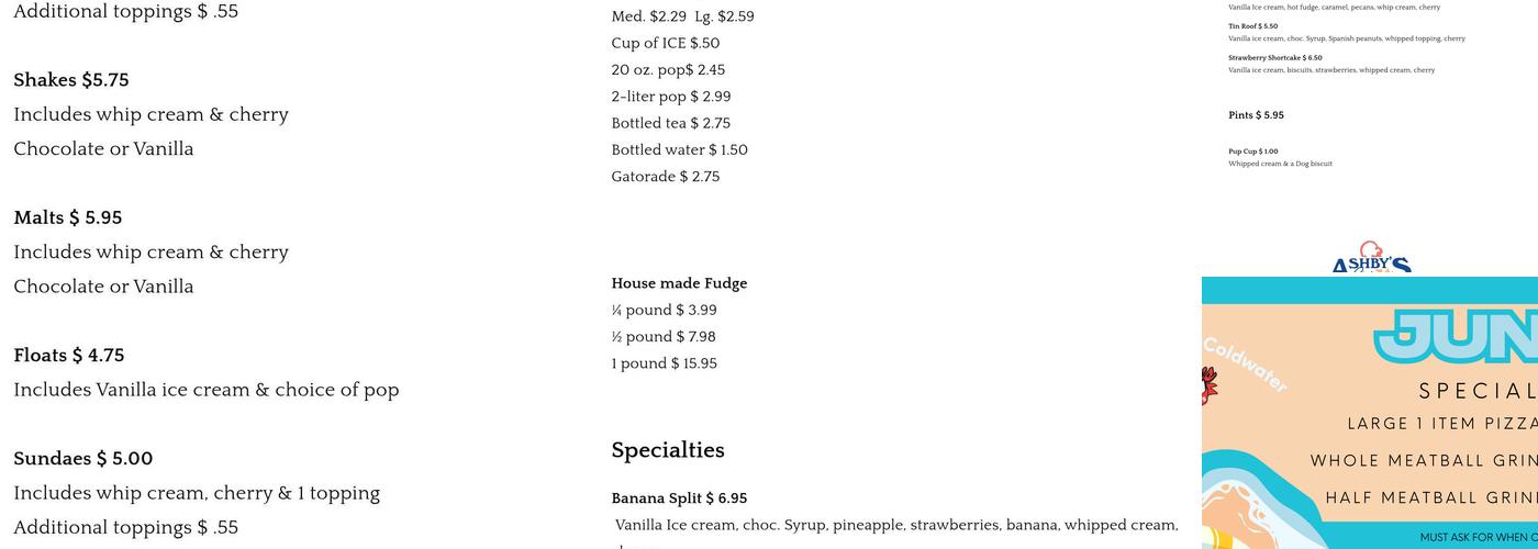 Mancino's of Coldwater Menu