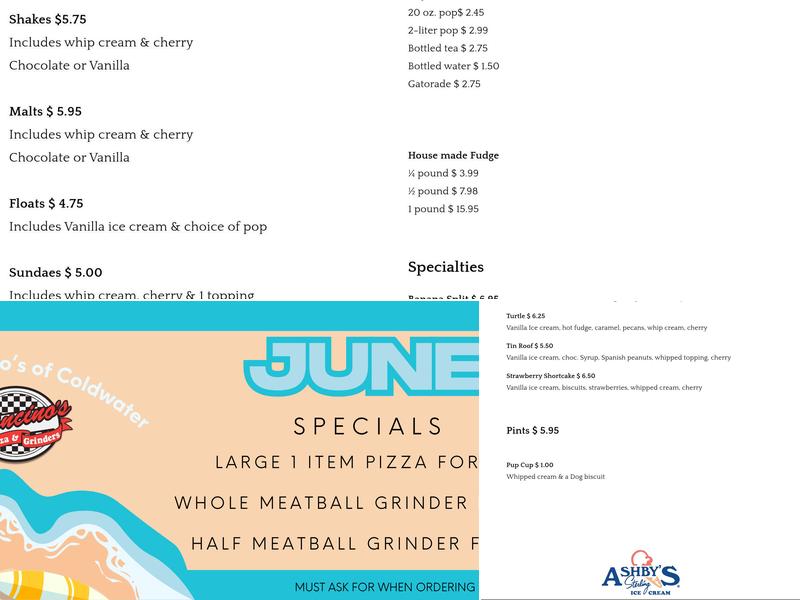 Mancino's of Coldwater Menu