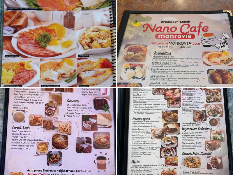 Nano Cafe Menu