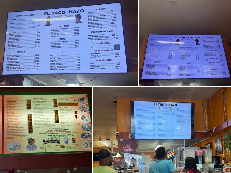 El Taco Nazo Menu