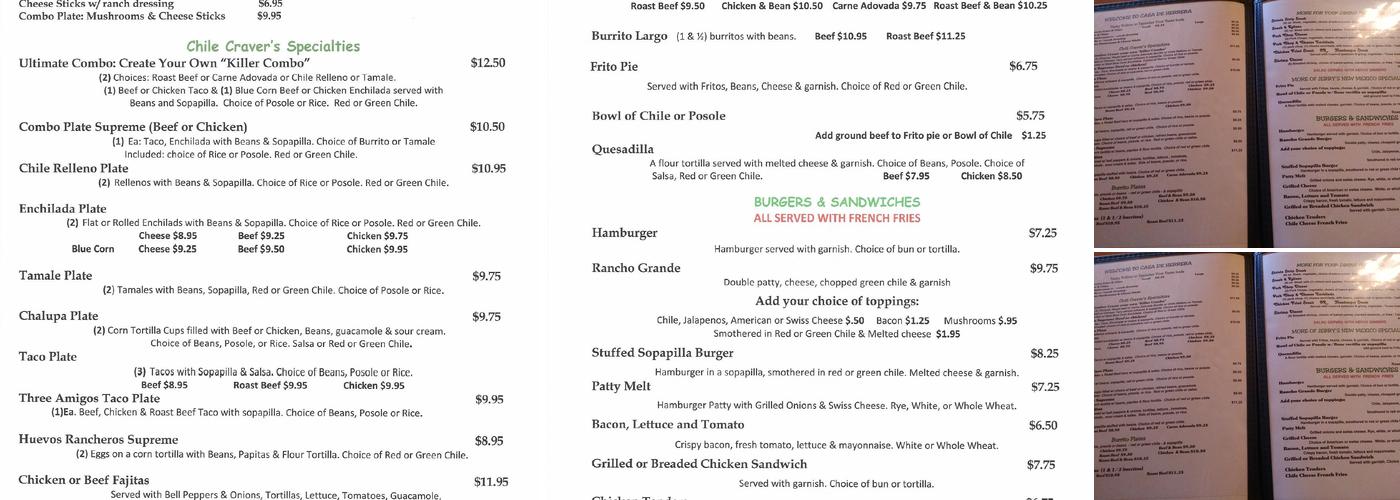 Casa De Herrera Restaurant Menu