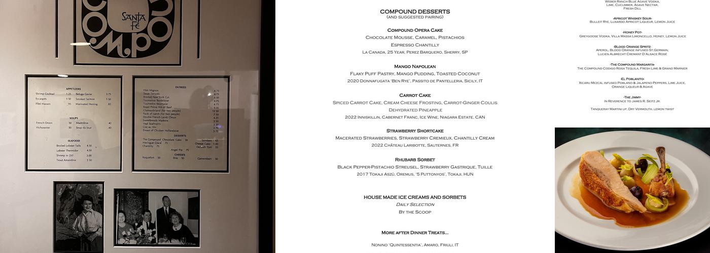 The Compound Restaurant Menu