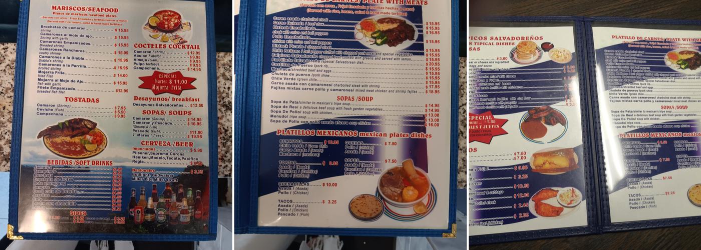El Espino Restaurant Menu
