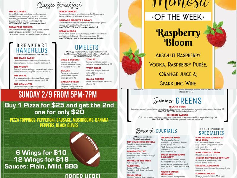 Pasquales Cafe Menu