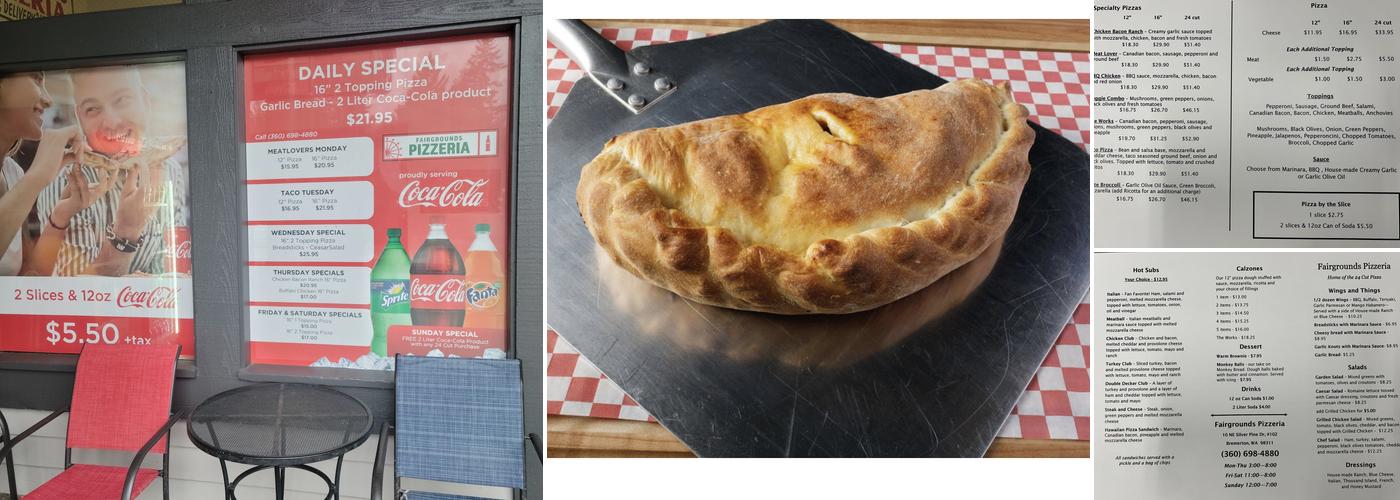 Helene's Fairgrounds Pizzeria Menu