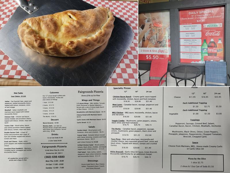 Helene's Fairgrounds Pizzeria Menu