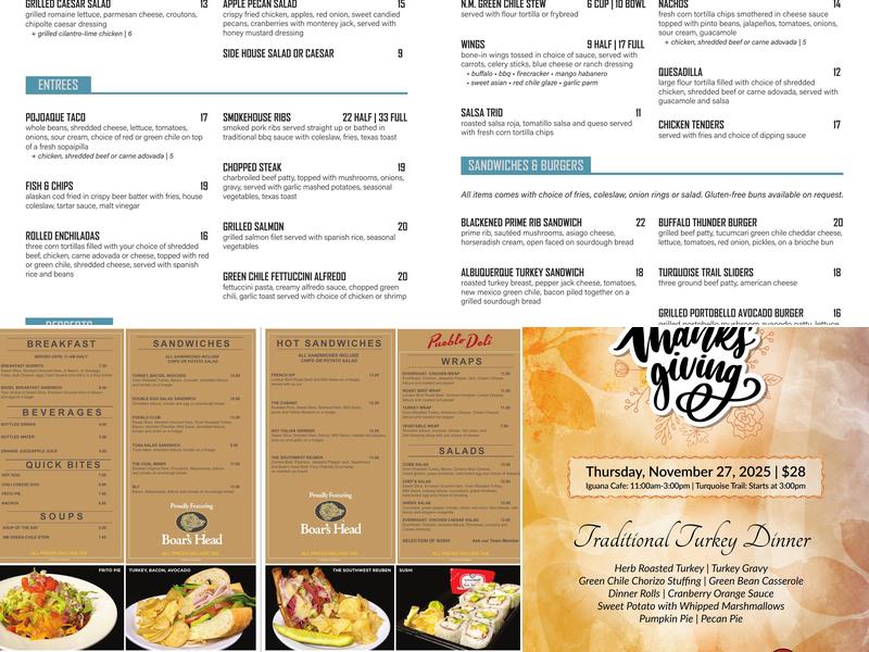 Turquoise Trail Menu