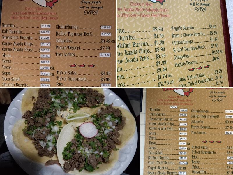 Juanito's Taqueria Menu