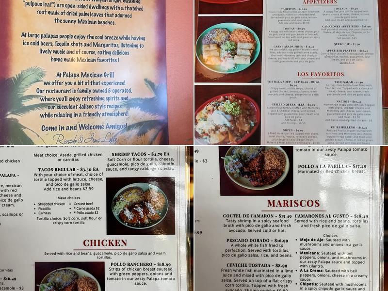 La Palapa Mexican Grill Menu