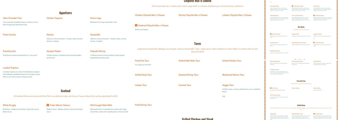 Papachino's Grill and Greens Menu