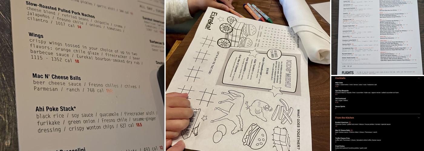 Eureka! Menu