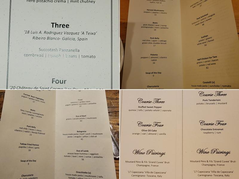 Farm & Table Menu