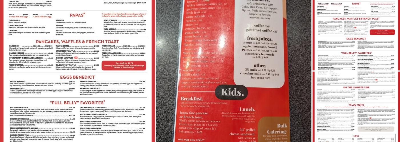 Weck's Menu