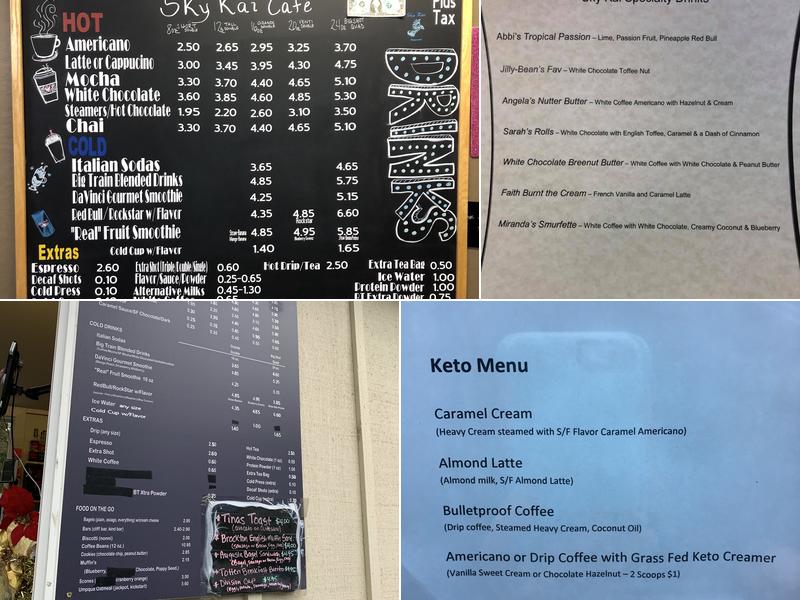 Sky Kai Caffe Menu