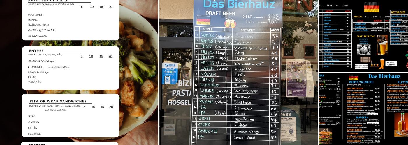 Olympus Caffe & Bakery Menu