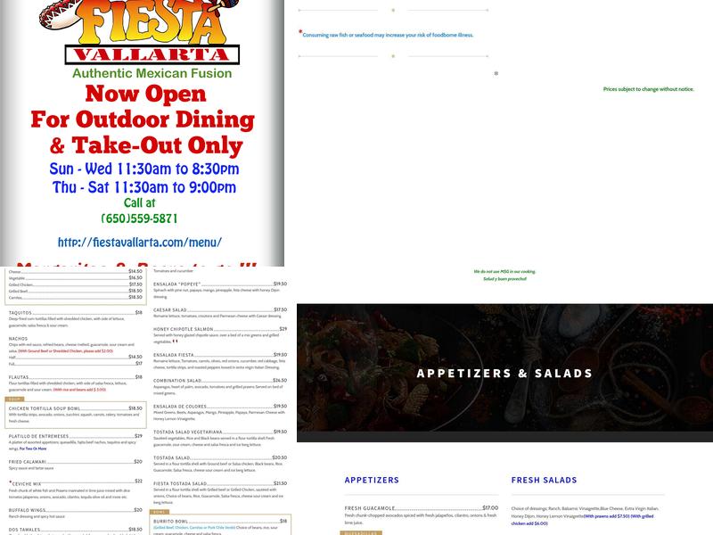 Fiesta Vallarta Menu