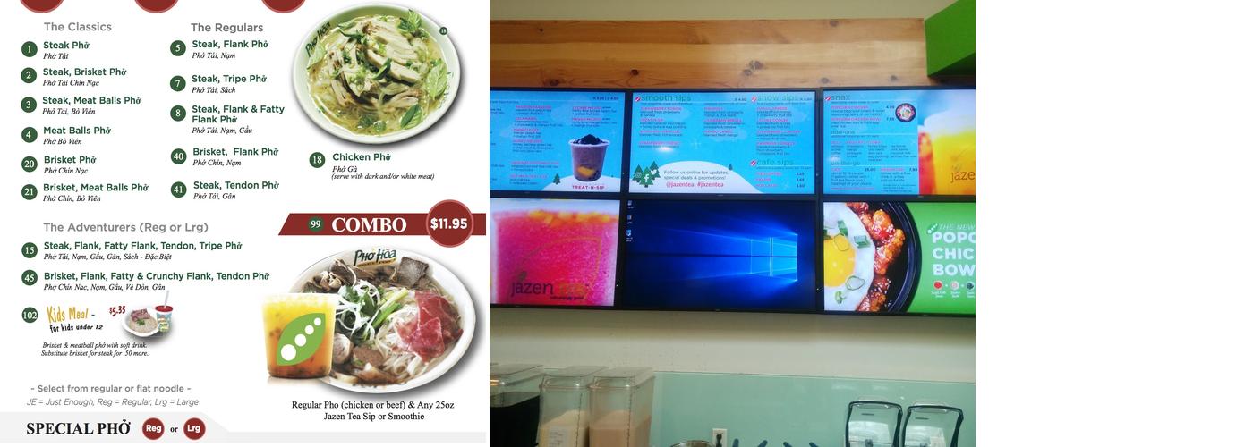 Pho Hoa + Jazen Tea - Mountain View Menu