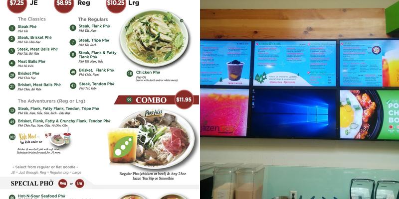 Pho Hoa + Jazen Tea - Mountain View Menu