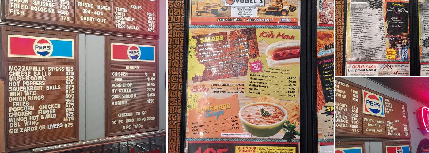 Rustic Haven Bar & Grill Menu