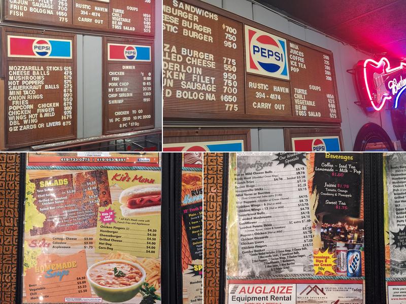 Rustic Haven Bar & Grill Menu