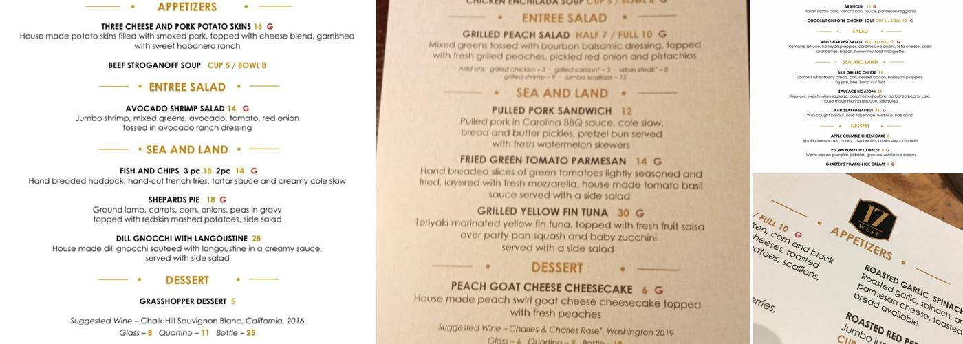17 West Menu