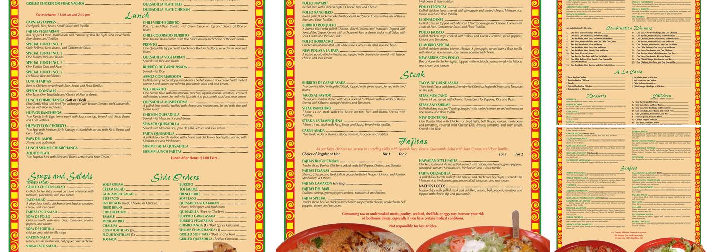 Casa Lupita Menu