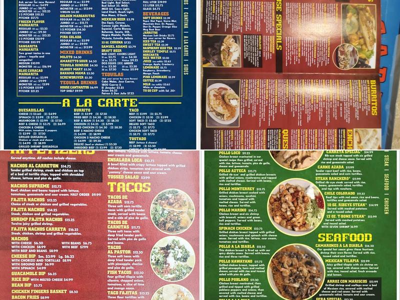 La Carreta Menu