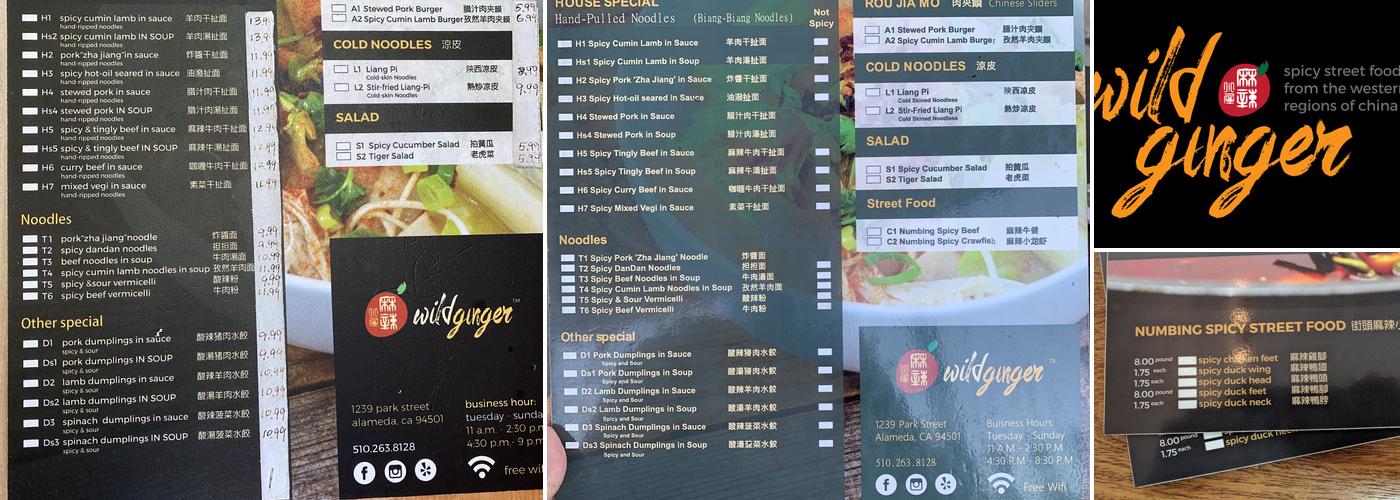 Wild Ginger Menu