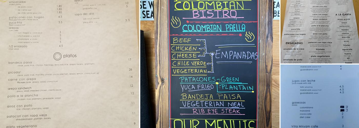Ajiaco Menu