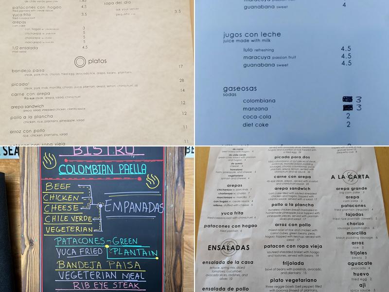 Ajiaco Menu