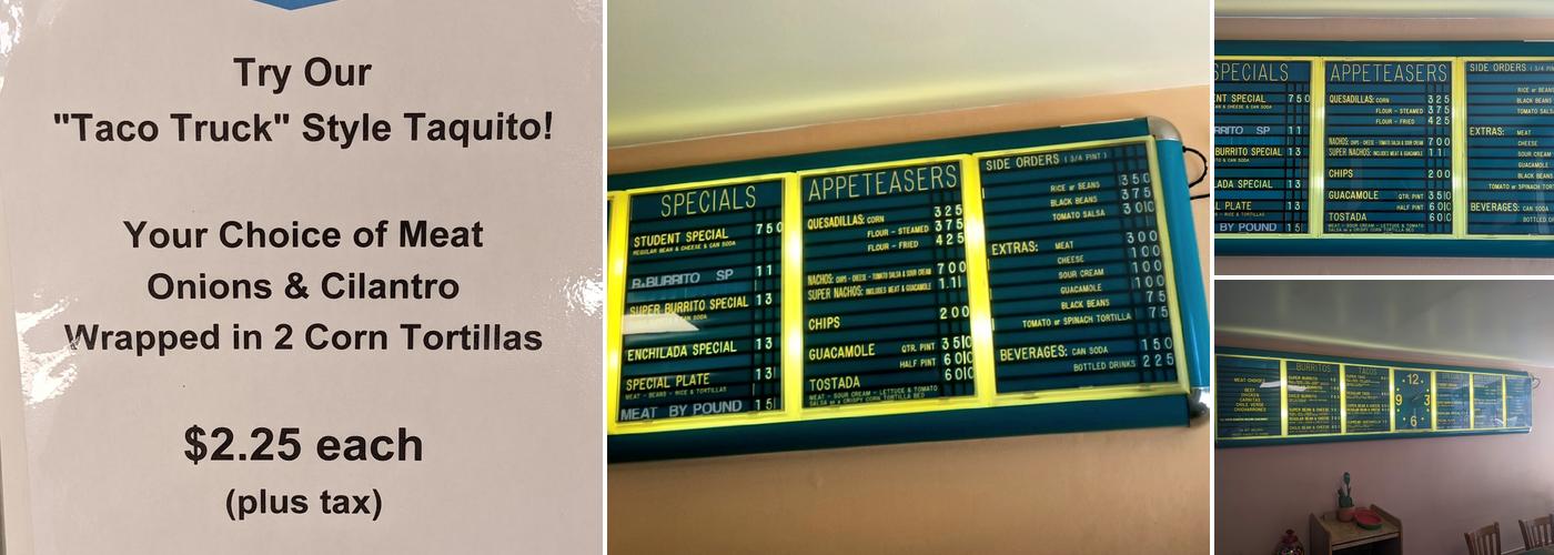 Taqueria Mi Burrito Menu