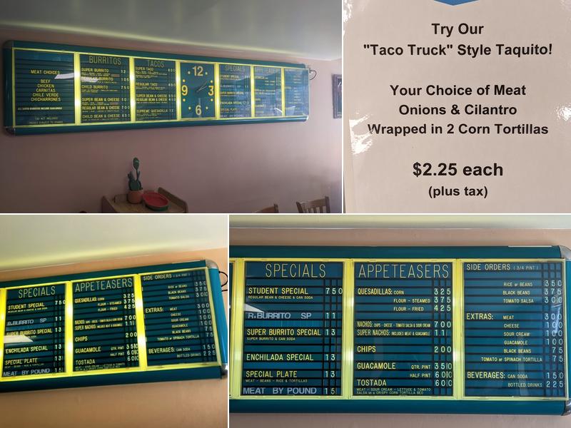 Taqueria Mi Burrito Menu