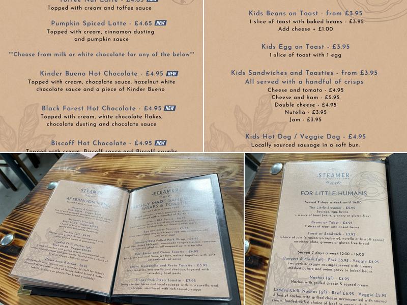 The Steamer Coffee House and Kitchen Menu