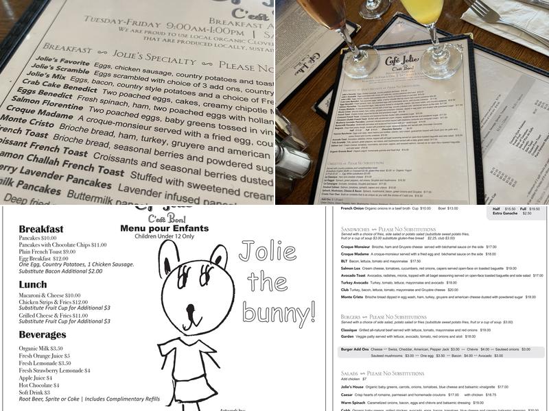 Cafe Jolie Menu