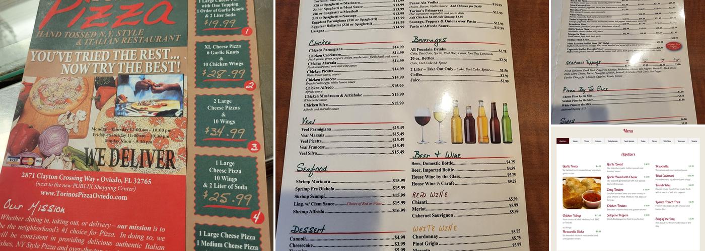 Torino's Pizza & Italian restaurant Menu