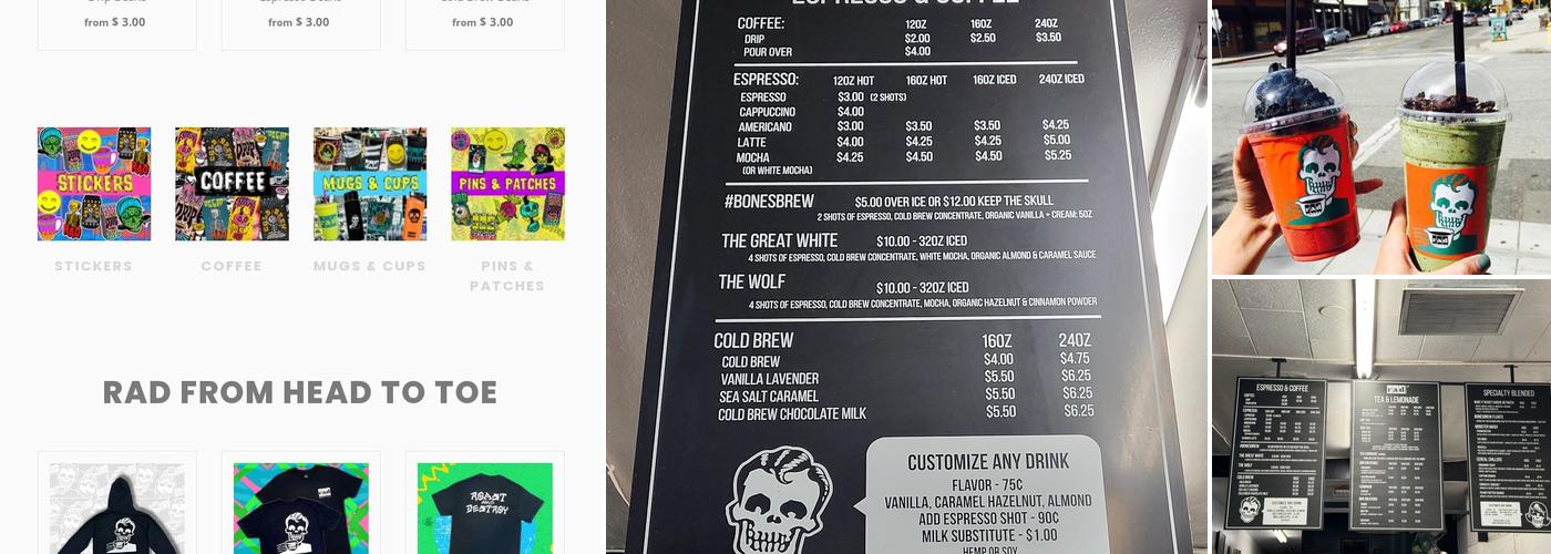 Rad Coffee Menu